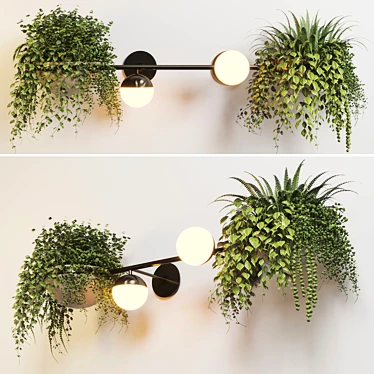Modern Wall Light Plant Stand Pot 3D model image 1 