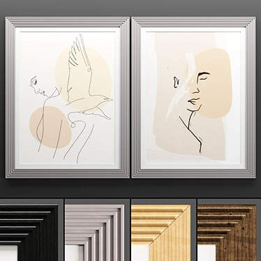 Contemporary Art Frame Set 3D model image 1 