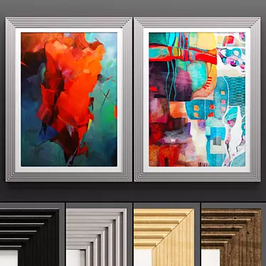 Modern Art Frame: Texture Variety 3D model image 1 