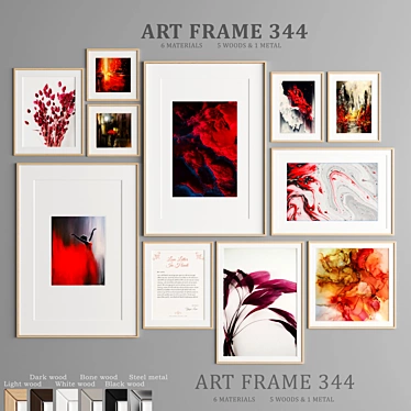 Elegant Wood and Metal Art Frame 3D model image 1 