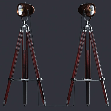 Title: Retro Moto Floor Lamp 3D model image 1 