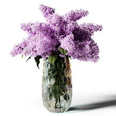 Modern Tall Vase Blooming Lilacs 3D model image 1 