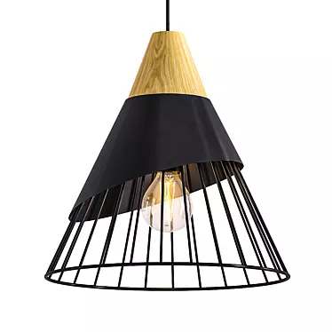 Vintage Iron Cage Hanging Lamp 3D model image 1 