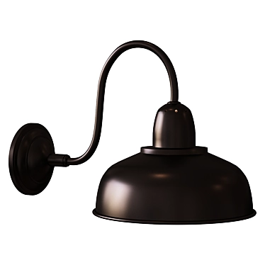 Rustic Industrial Dome Wall Sconce 3D model image 1 