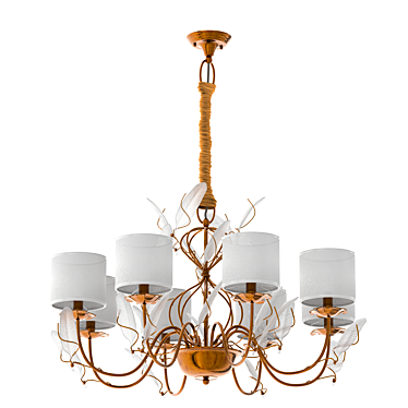 Sophisticated Feathered Glass Chandelier 3D model image 1 