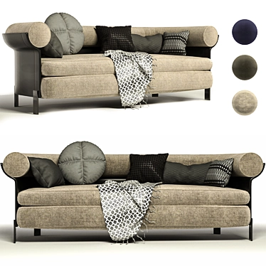 Minotti Mattia Seating System: Versatile Design & High-Quality Materials 3D model image 1 