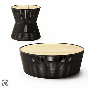 Lakewood Drum: Chic Side-Coffee Table 3D model image 1 