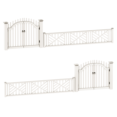 Durable PVC Wicket Fence 3D model image 1 