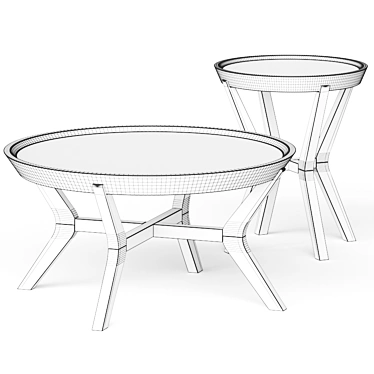 Modern Concrete Coffee Tables 3D model image 1 