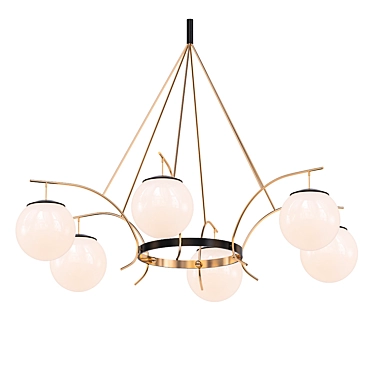 Italian Brilliance: Brass Chandelier 3D model image 1 