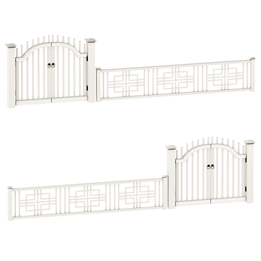 Versatile PVC Fence for Various Spaces 3D model image 1 