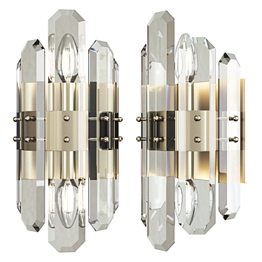 Elegant Bolton 2-Light Sconce 3D model image 1 