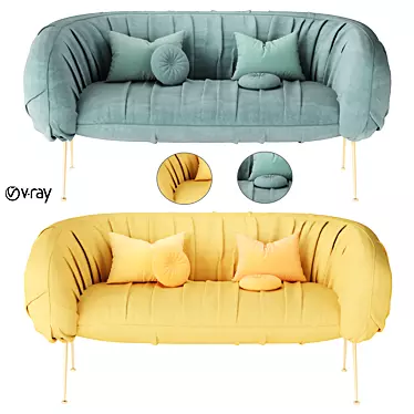 Luxury Drape Sofa by Laura Meroni 3D model image 1 