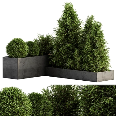 Nature's Oasis: Outdoor Plant Box with Tree 3D model image 1 