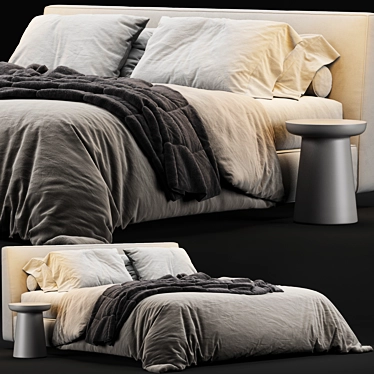 Flexteam Ray Bed: Stylish and Versatile Furniture 3D model image 1 