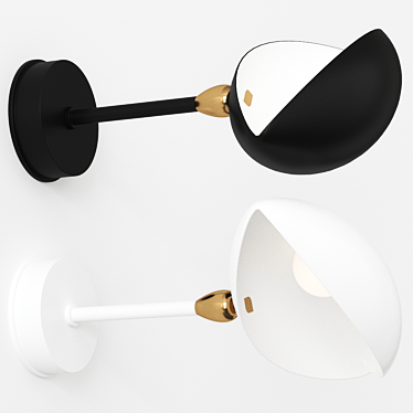 1956 Serge Mouille Sconce: Direct-Indirect Light 3D model image 1 