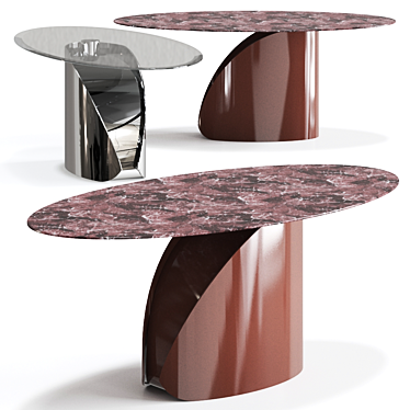 Central Park Marble Table: Elegant Oval Design 3D model image 1 