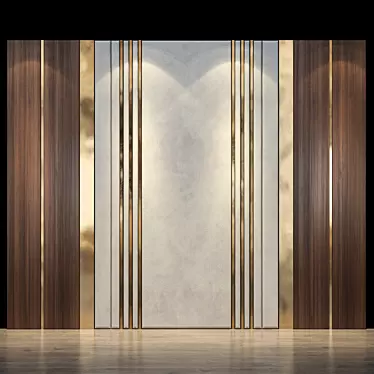 Modern Geometric Wall Panel 3D model image 1 