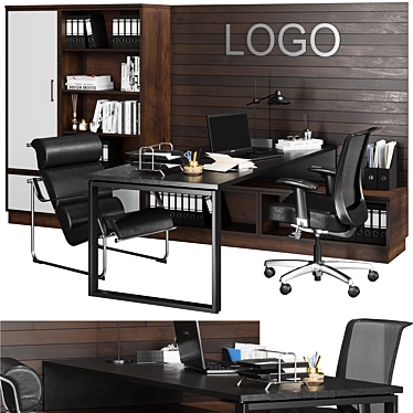 Modern Office Furniture Set 3D model image 1 