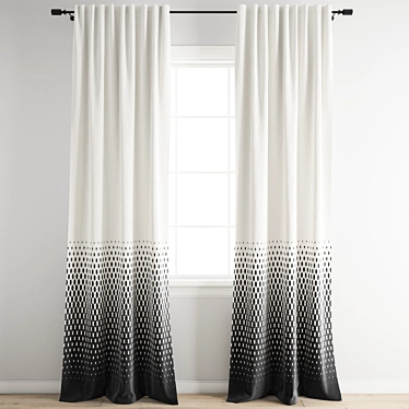 Elegant Polygonal Curtain Design 3D model image 1 