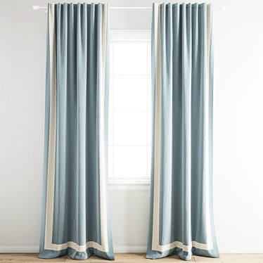 Premium Polygonal Curtain Model 3D model image 1 