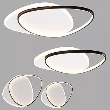 Modern LED Ceiling Lamp - Multiple Color Options (55x46 cm) with Link 3D model image 1 