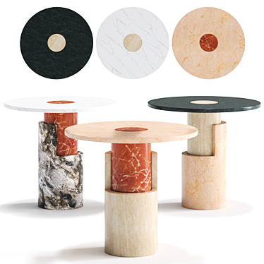 Braque Travertine Side Table: Elegant and Versatile Design 3D model image 1 