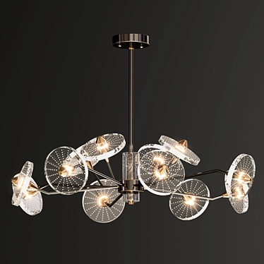 Stunning Contemporary Glass Chandelier 3D model image 1 