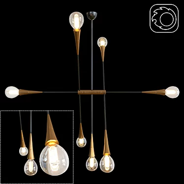 Elegant Tristan Pendant Light 3D model image 1 