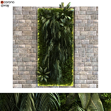 Elevate your space with Vertical Plant Set 3D model image 1 