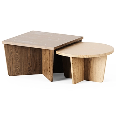 Elegant Kimora Nesting Coffee Table 3D model image 1 