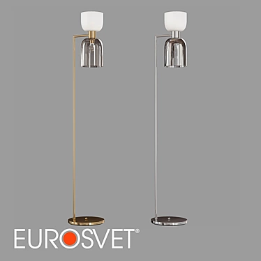 Eurosvet Tandem Nickel/Brass Floor Lamp 3D model image 1 