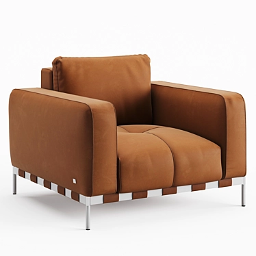 Luxury Leather Oscar Armchair 3D model image 1 