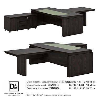 Franklin Rounded Writing Desk 3D model image 1 