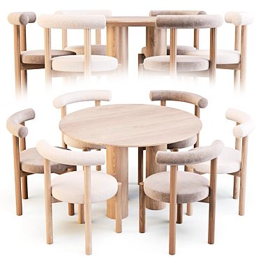 Elegant Dining Set: Dame Chair & Mojave Table 3D model image 1 