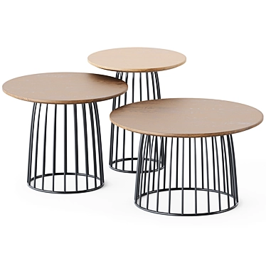 Minimalist Calico Side Table Set 3D model image 1 