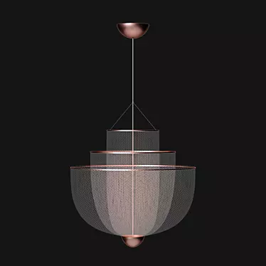 Rose Gold Metal Chandelier 3D model image 1 