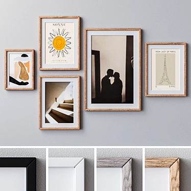  Modern Multi-Size Photo Frames Set 3D model image 1 