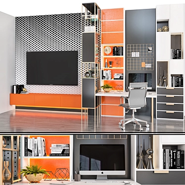 Modern Teen Office Furniture 3D model image 1 
