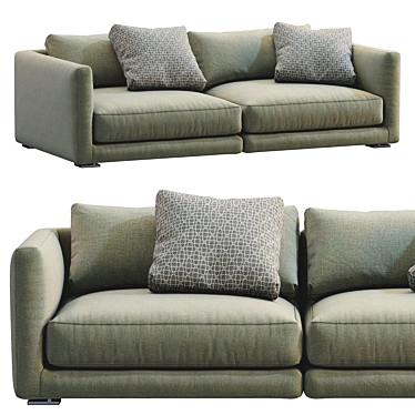 Elegant Poliform BRISTOL 1 Sofa 3D model image 1 