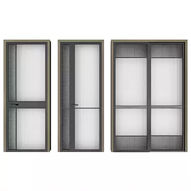 Sleek Glass Door: Polys - 9886, Vertex - 17968 3D model image 1 