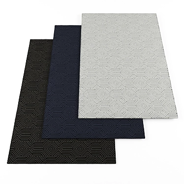 High-Resolution Carpets Set: 3 Textured Pieces 3D model image 1 