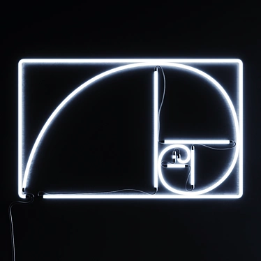 Golden Ratio Neon Sign 3D model image 1 