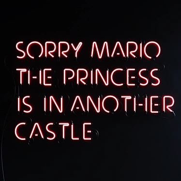 Mario's Apology Neon Sign 3D model image 1 