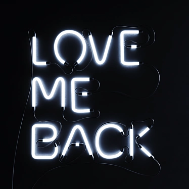 Glowing Love Neon Sign 3D model image 1 