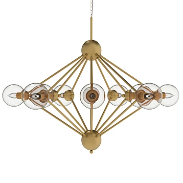 Francisca SP10 Gold/Cognac Pendant Light 3D model image 1 