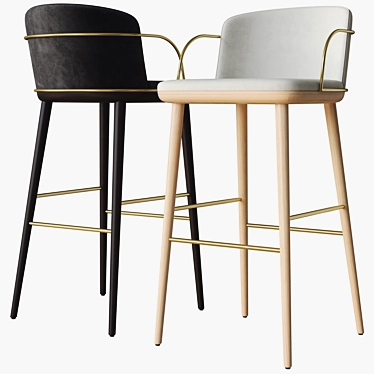 Sleek Arven Bar Stool: Modern Elegance 3D model image 1 