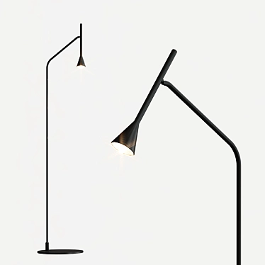 Sleek Black LED Floor Lamp 3D model image 1 