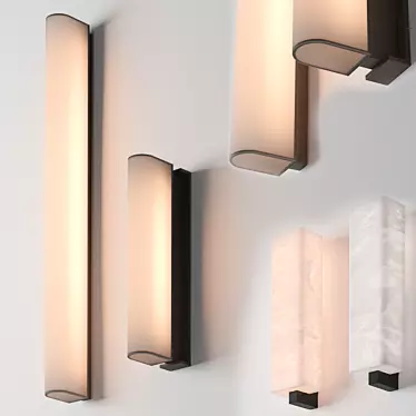 Elegant Onyx Wall Lamp 3D model image 1 