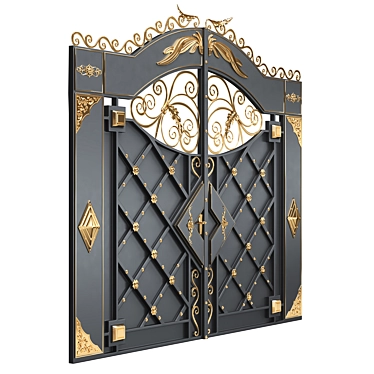 Modern Metal Gate: Vray Render 3D model image 1 